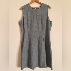 Vintage grey blue and black checkered dress